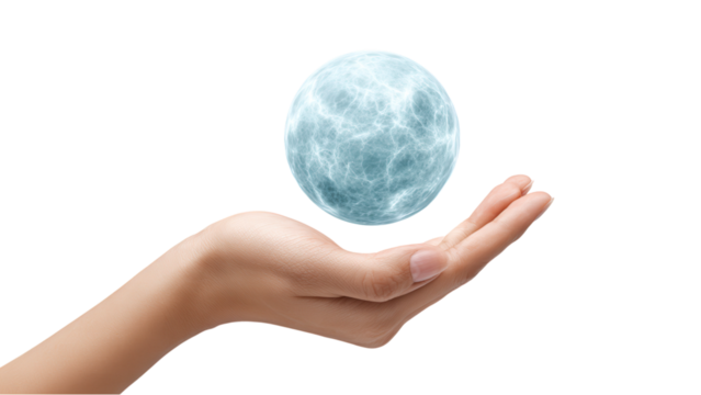 Hand Holding Glowing Sphere: Energy, Power, and Future Tech