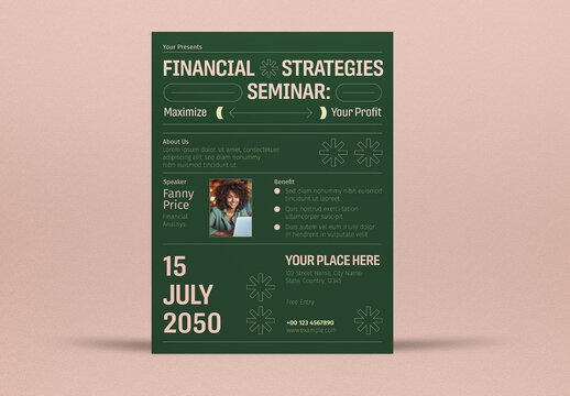Green Utilitarian Financial Strategies Seminar Flyer US Letter