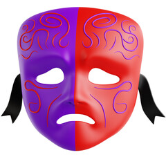 Tragedy Mardi Gras Mask 3D Icon