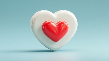 Obraz premium Pink heart icon on white background, like notification telegram,Social media feedback, like it,rate a photo or post,comments,leave a positive review.