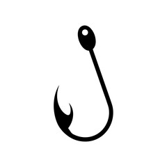 Essential Fish Hook Silhouette Fishing Sport Activity Outdoor Recreation Design
