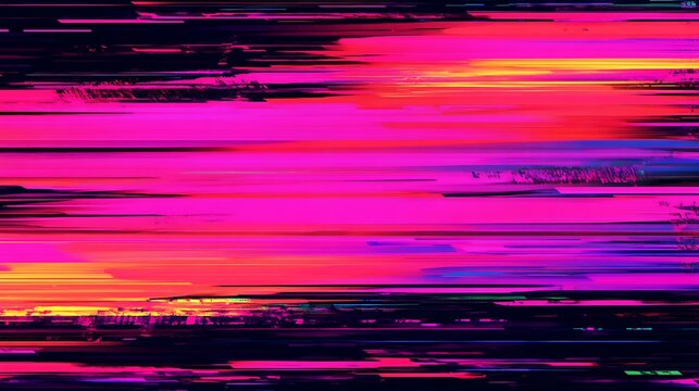 Abstract digital background with vibrant horizontal lines and a glitch effect, ideal for modern design, technology, and energetic visual concepts.
