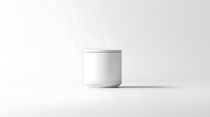 modern white tumbler with a lid on a pure white background, ideal for branding mockups and product presentations.
