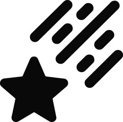 Fototapeta premium Black shooting star icon with motion lines comet meteor