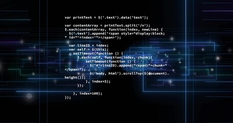 Displaying centered monospaced JS or jQuery code block in virtual interface, with neon lines