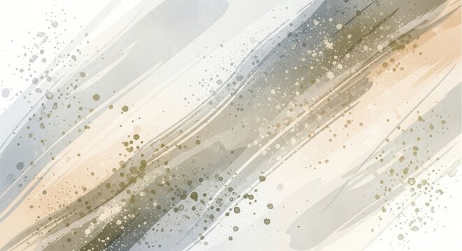 Watercolor brush strokes with light grey and gold