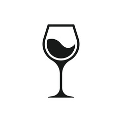 Wine glass icon isolated on white background.