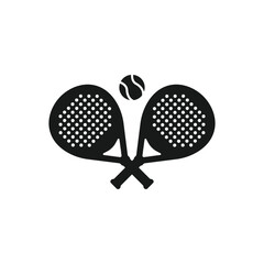 Padel Tennis logo. padle racket and ball logo icon vector on white background