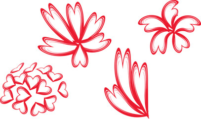abstract red flower heart shape flowers romantic cute