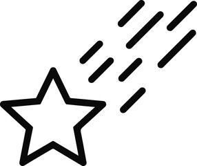 Outline Star Icon With Motion Streaks shooting star