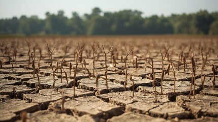 Drought Climate Change Dry Cracked Earth Soil Environment Global Warming Concept