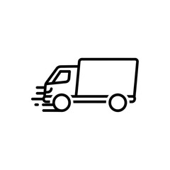 Black and White Delivery Truck Symbol – Modern Vector Icon for Logistics and Shipping UI