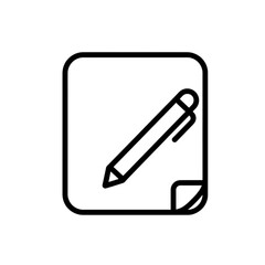 Vector icon of paper with pen