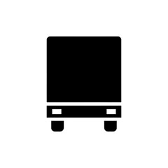 Monochrome Freight Truck Silhouette – Simple Flat Vector Design for Transport Services