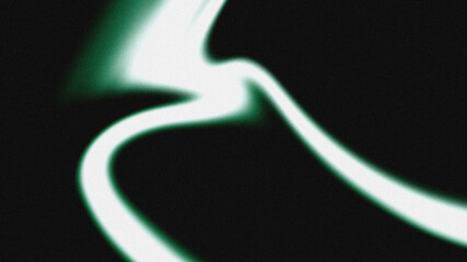 Luminous green and white wave background with grainy noise texture