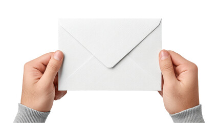 Fototapeta premium Hands Holding a Blank White Envelope - Communication Concept