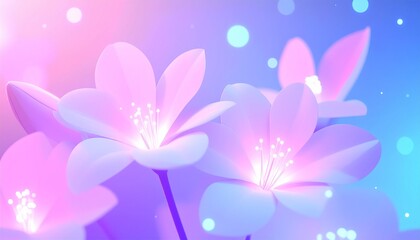 Fantasy flowers with bioluminescent glow