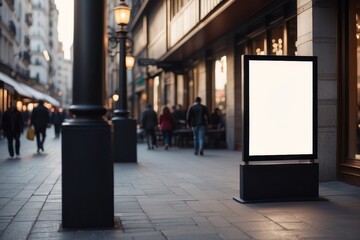 display blank clean screen or signboard mockup for offers or advertisement in public area