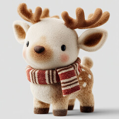 Festive Deer Ornament: A charming deer ornament, wearing a cozy scarf, embodies the spirit of warmth and joy.