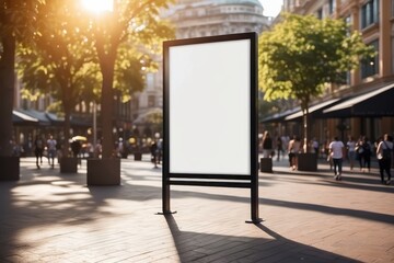 display blank clean screen or signboard mockup for offers or advertisement in public area