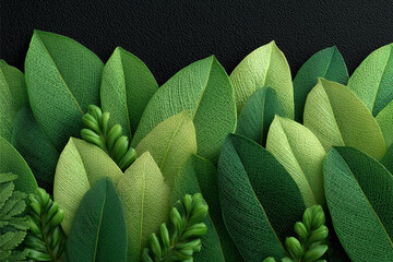 Lush Greenery: An artistic view of an array of vibrant green leaves create a captivating visual story, evoking freshness and life.