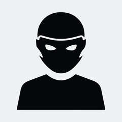 Silhouette anonymous hacker with mask criminal security Vector illustration