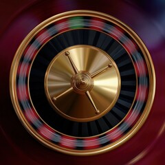 Spinning roulette wheel in motion with red and black sections