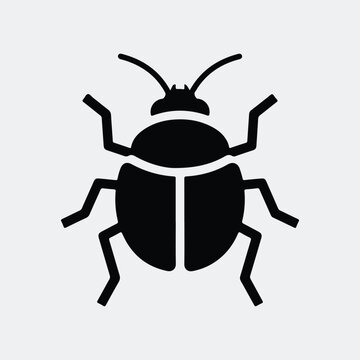 Silhouette beetle insect minimal simple flat design Vector illustration