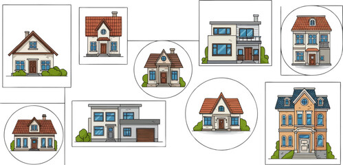 Set of house icons vector illustration