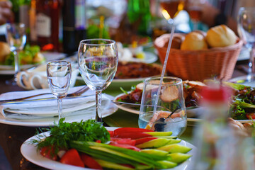 Delicious assortment of fresh food at a festive gathering