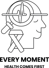 A man's head with a heart on it