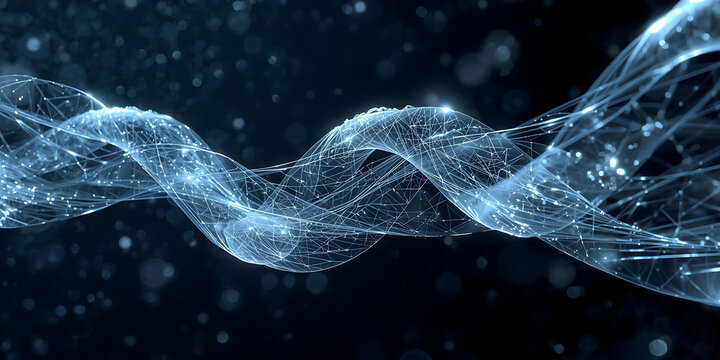 Abstract data flow concept representing global network connections technology