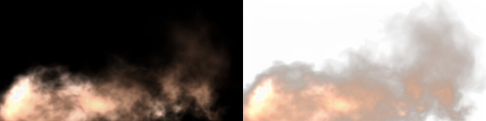 Smoke overlay illustration with soft gradients, featuring ethereal wisps of vapor on contrasting black and white backgrounds, ideal for creative design projects and visual storytelling