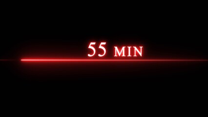 Counting timer minute illustration. Neon countdown timer minutes.