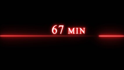 Counting timer minute illustration. Neon countdown timer minutes.