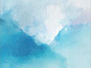 Winter frost watercolor vector, icy mountain abstract blue texture background