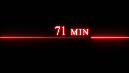 Counting timer minute illustration. Neon countdown timer minutes.