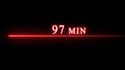 Counting timer minute illustration. Neon countdown timer minutes.