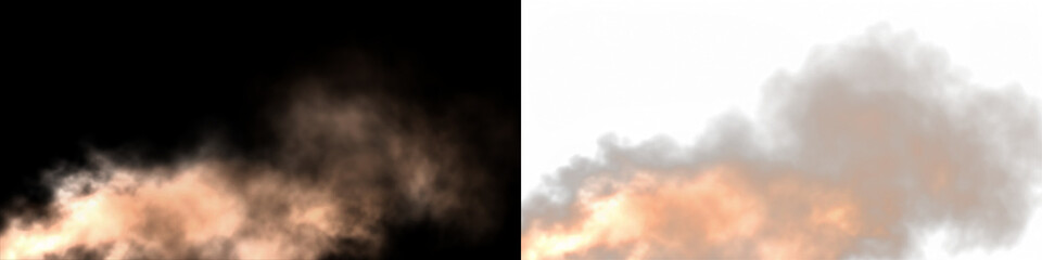 Smoke overlay effect with soft brown hues on transparent background, ideal for creative projects, enhancing visual storytelling and adding depth to designs