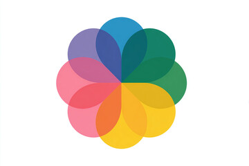 Colorful infographic pie chart with overlapping circular shapes