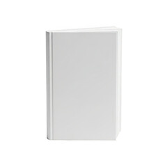 Blank white book cover vertical view isolated for mockup design transparent background