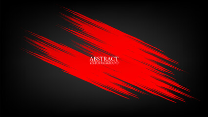 brush, stroke, Red grunge brush stroke on dark black background. Modern graphic design element, perfect for posters, covers, or dynamic digital art