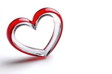 Minimalist heart design on white background symbolizing love and romance