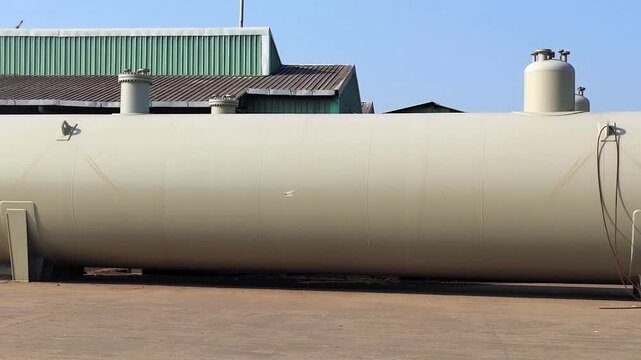  
fuel tank closeup. large cylinder gasoline tanker for use.
