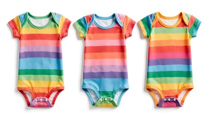 Fototapeta premium Body ubranka w kolorze tęczy dla dziecka noworodka na białym tle