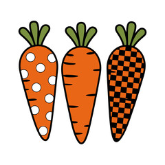 Easter Carrot Trio with Patterns
