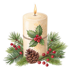 Christmas candle and decorations