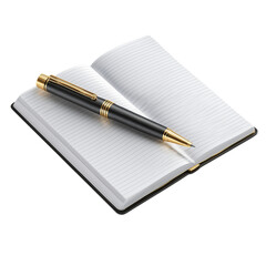Naklejka premium Luxury Pen on Lined Notebook isolated on a transparent background