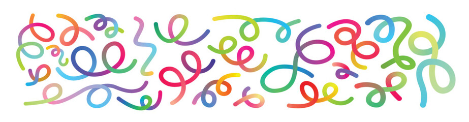 Abstract Gradient Color Lines pattern. Vector Wave Color Swirl Lines with Rainbow Gradient.