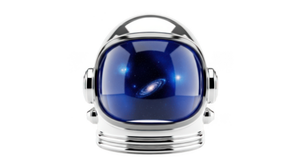 Astronaut Helmet Reflecting a Galaxy and Stars on Background space isolated on a transparent background